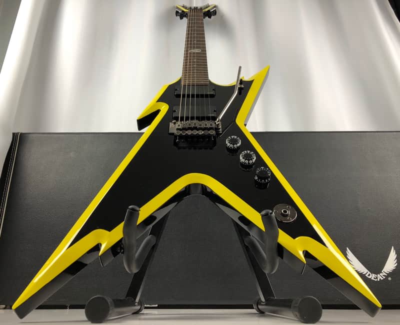 DEAN RAZORBACK 黒/黄色 ハードケース付き Dean Dime Razorback 7 Classic Black with Yellow Bevels 2007 Korea
