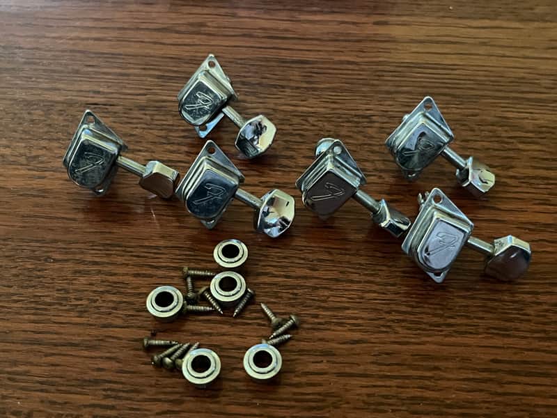1970s set Fender guitar tuners Stratocaster Telecaster tuning pegs w/ screws and ferrules image 1