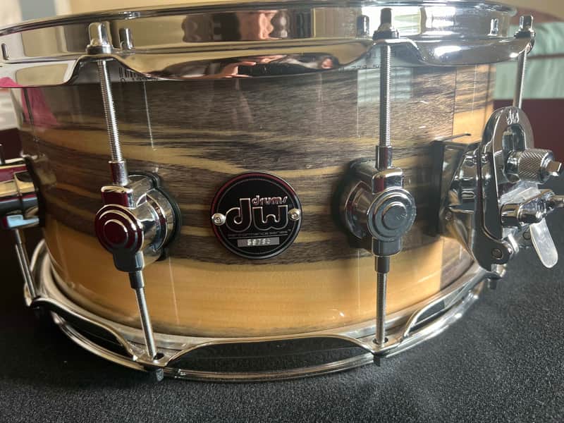 DW Exotic Performance Black Polar Snare Drum 6.5x14 image 1