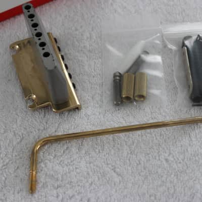 Fender Aged/Relic Gold American Series Stratocaster Tremolo Bridge Assembly - 099-2050-200 image 5