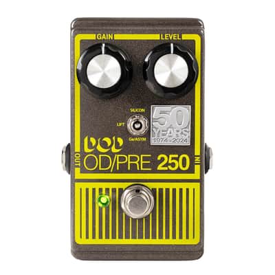 DOD Overdrive Preamp 250 50th Anniversary Edition Pedal - Grey & Yellow image 1