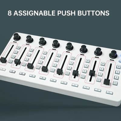 Wireless MIDI Controller Mixing Console 8 Encoder Software Control for Windows/Mac/Ios/Android image 2