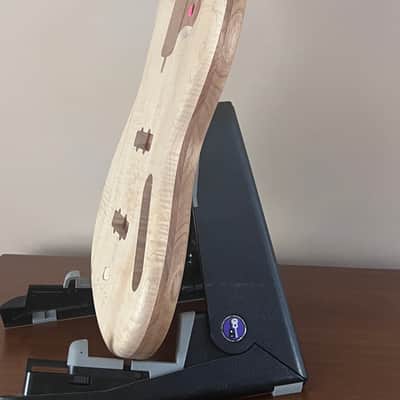 Compact Offset Bass Body NOS- High End Maple Top-Mahogany accent -solid ONE-piece Butternut (White Walnut) Back - Unfinished Front Routed LIMITED Luthier Supply R29 image 4