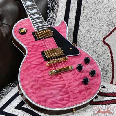 Gibson Custom Shop M2M Les Paul Custom Chablis Pink 5A Quilt Maple Top 1-Piece Mahogany Body 9.60 LBS image 8