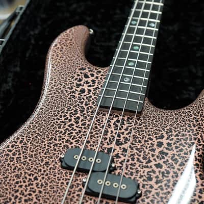 G&L USA Custom Shop LB-100 Sunset Coral Andromeda Crackle 4-String Electric Bass Guitar w/ Black Tolex Case (2025) image 12