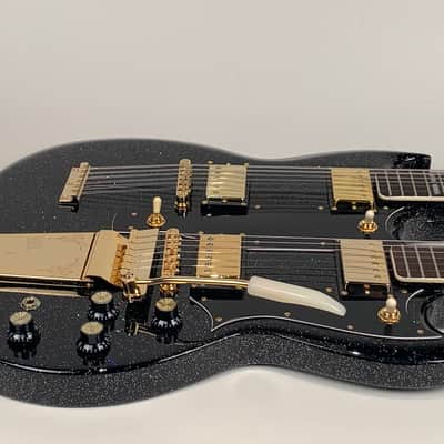 Bell & Hern  Custom Doubleneck 6/12 2019 Black Galaxy Sparkle image 9
