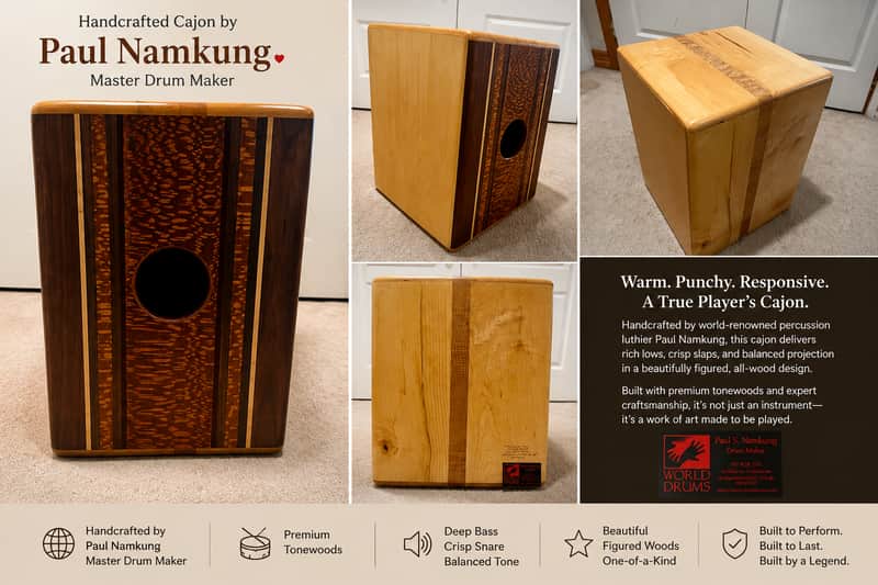 Paul S. Namkung World Drums Big Butt Christina Series IX Cajón #007714 – Handcrafted USA image 1