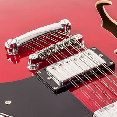 SPECIAL OFFER!! Vintage VSA500 ReIssued 12-String Semi Acoustic Guitar ~ Cherry Red image 6