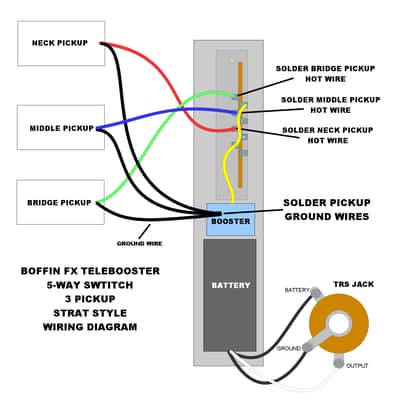 TeleBooster Onboard Preamp Booster Guitar Effect 250K Push-Push Pot Black 5-Way Switch Nashville image 11