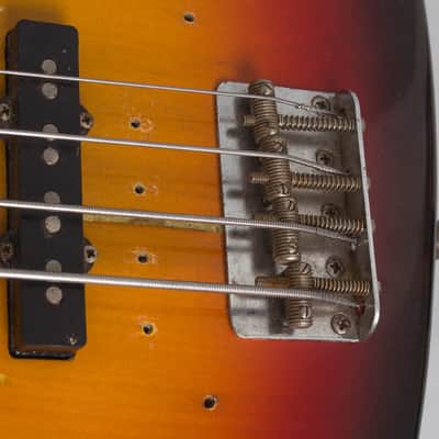 Fender Jazz Bass Solid Body Electric Bass Guitar (1960), ser. #54837, original brown tolex hard shell case. image 14