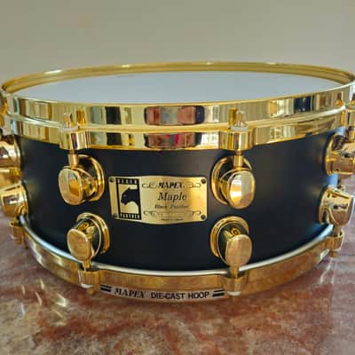 Mapex Black Panther 14" Maple Snare Drum Gold Die-Cast Hoops MINT Rare image 5