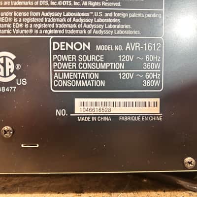Denon AVR-1612 Dolby Audio/Video Home Theater Receiver image 7