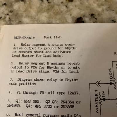 Mesa Boogie Mk II-B Schematic and Letter to Dealer 80’s image 8
