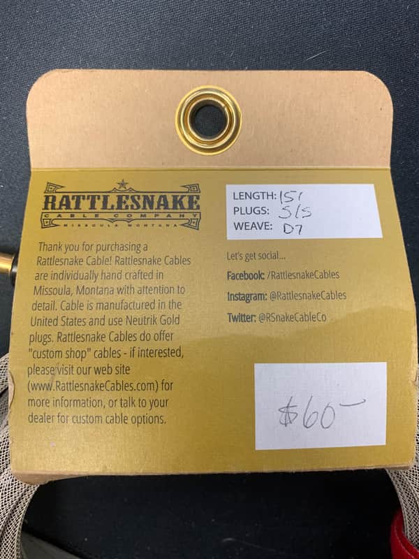 Rattlesnake Instrument Cable 15 Foot image 1