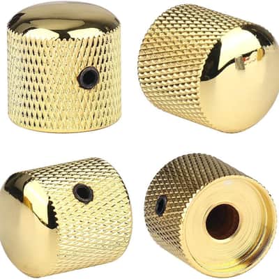 4Pcs Metal Guitar Knobs for Fender Telecaster & Gibson Les Paul, Volume Tone Control Knobs with Allen Keys & Screws - Chrome-Plated Replacement Parts for Electric Bass & Guitars (Gold) image 4