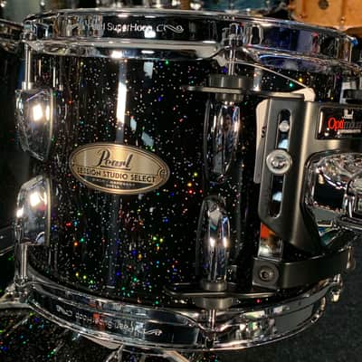 ~NEW~ Pearl STS924XSP/C316 Session Studio Select Birch/Mahogany Hybrid 4-Piece 10/12/16/22 Drum Kit Set in Black Halo Glitter Lacquer image 5