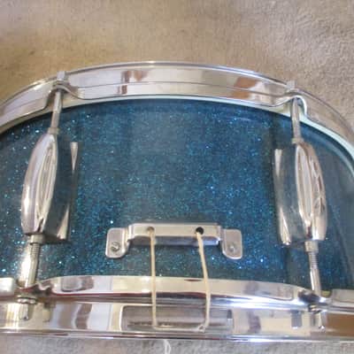 TEMPRO PRO Vintage 14 X 5 Snare Drum, Made In Japan 1960s, Blue Sparkle, 8 Lugs - Outstanding! image 4