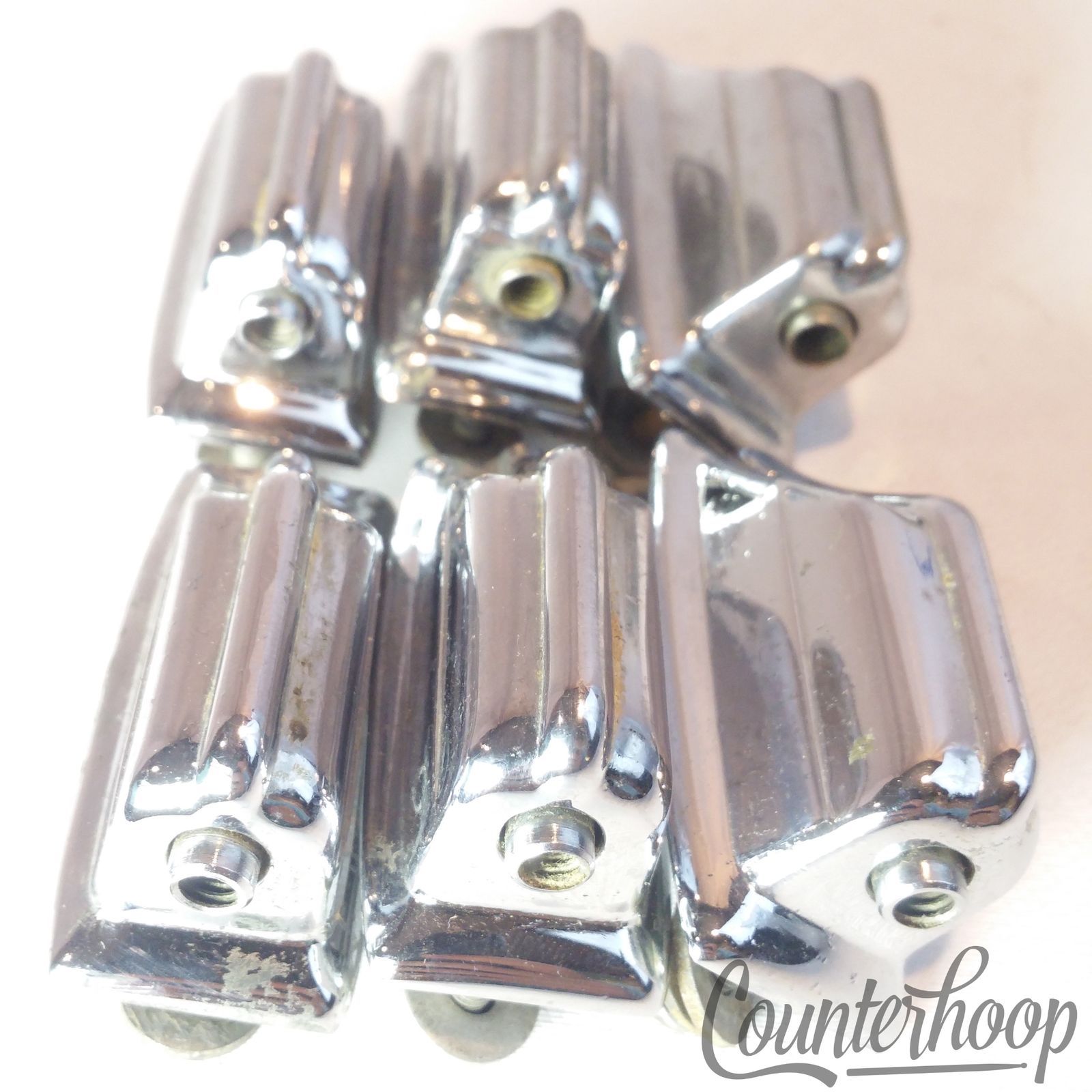 Rogers 6x Beavertail Tom Drum Lugs Chrome Powertone/Holiday 1st-Gen Cleveland 60 — main photograph
