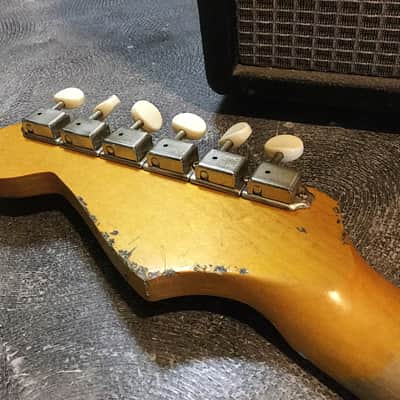 USA Relic Strat Style Electric Guitar Metallic Blue Nitro by Nate's Relic Guitars image 9