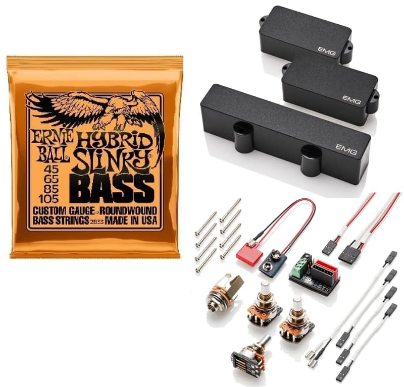 EMG Doug Wimbish DW PJ Bass Set Black Standard 3.70 Inch Jazz +ORIGINAL LOGO ( HYBRID SLINKY BASS SET ) image 1