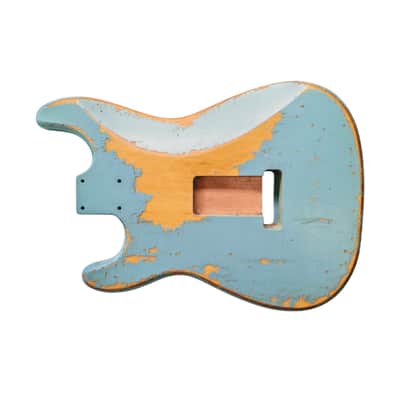 Heavy Relic NITRO Sonic Blue Gloss Alder Strat guitar body image 4