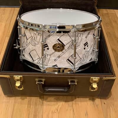 1999 Ludwig 90th Anniversary Classic Maple 6.5x14 Snare Drum in Top Hat & Cane w/ Case image 11