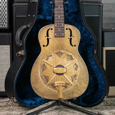 National Gold Dueco 14-Fret Resonator Guitar with Hardshell Case image 10