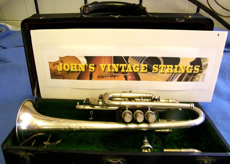 J W York & Sons Perfec-tone Coronet 1915 Silver plated image 1