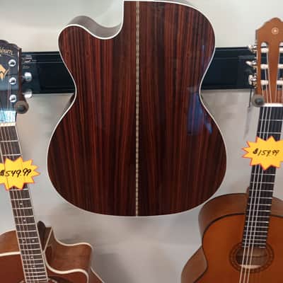Zager ZAD80CE Solid Cedar/Rosewood Acoustic/Electric Guitar - Natural image 5