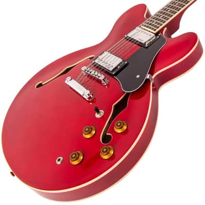 Vintage VSA500 ReIssued 12 String Semi Acoustic Guitar ~ Cherry Red (VSA500CR-12) image 4