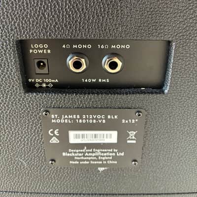 Blackstar STJ212VOC St. James Vertical 2x12" Guitar Speaker Cabinet 2022 - Present - Black electric guitar amplifier speaker image 9