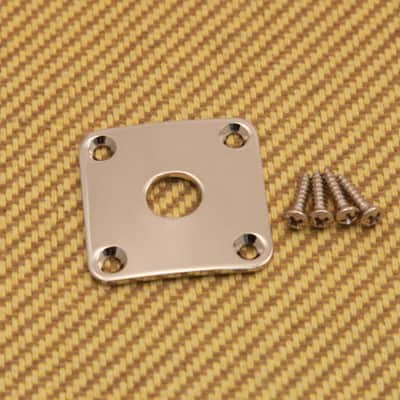 AP-0633-001 Gotoh Curved Square Jack Plate for Les Paul Guitar/Bass - Nickel
