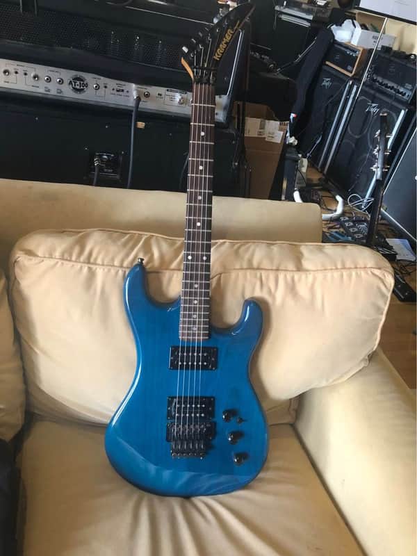 1986 Kramer American Pacer Guitar W/OHSC Trans Blue image 1