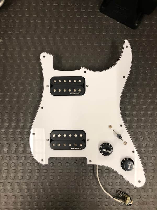 EMG ST12 Pre-wired Pickguard H/H set 2010-Present Black / WBW image 1