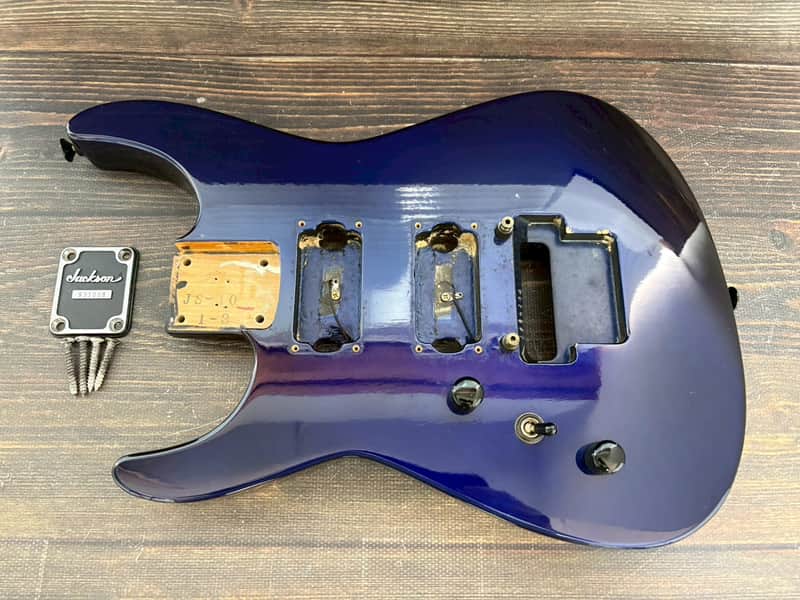 90s Grover Jackson Super Dinky Lefty Body Dark Blue w/Plate Made in Japan image 1