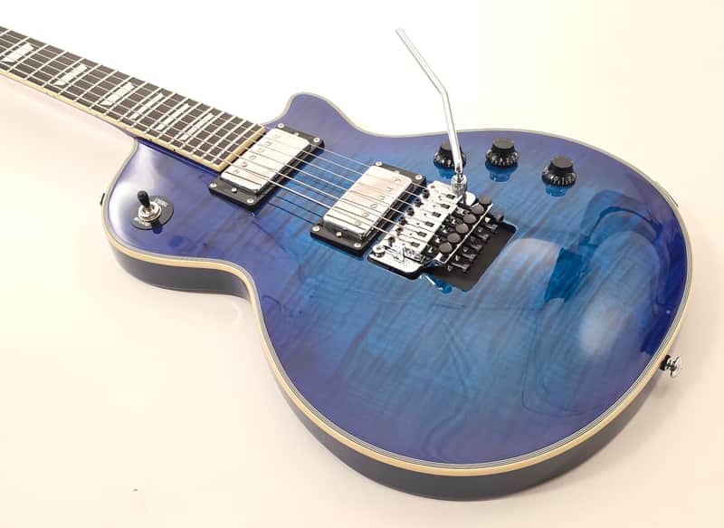 AL-3200MCC-P-27 Agile Special Edition Signature Guitar w/Floyd Rose Chris Poland B\uek Flame Baritone image 1