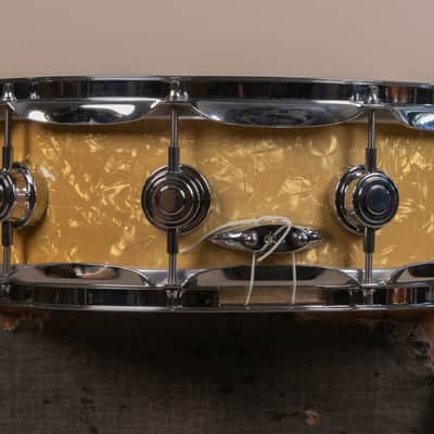 2000s DW 5x14 Collectors White Marine Pearl Snare Drum image 9