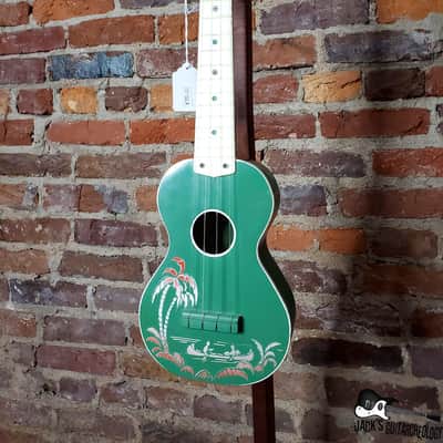 Harmony "Island Stencil" American Made RARE Soprano Ukelele (1950s, Green) image 7
