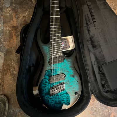 Kiesel A2 8 String 2024 - Translucent Teal/Translucent Blackburst image 3