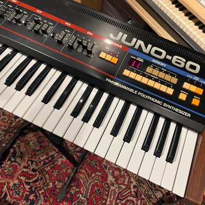 Roland Juno-60 61-Key Polyphonic Synthesizer 1982 - 1984 - Black image 8