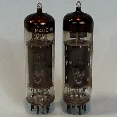 1960s Amperex EL84 6BQ5 x2 Matched Pair Vintage Holland Gray Plate D Getter!T462 image 1