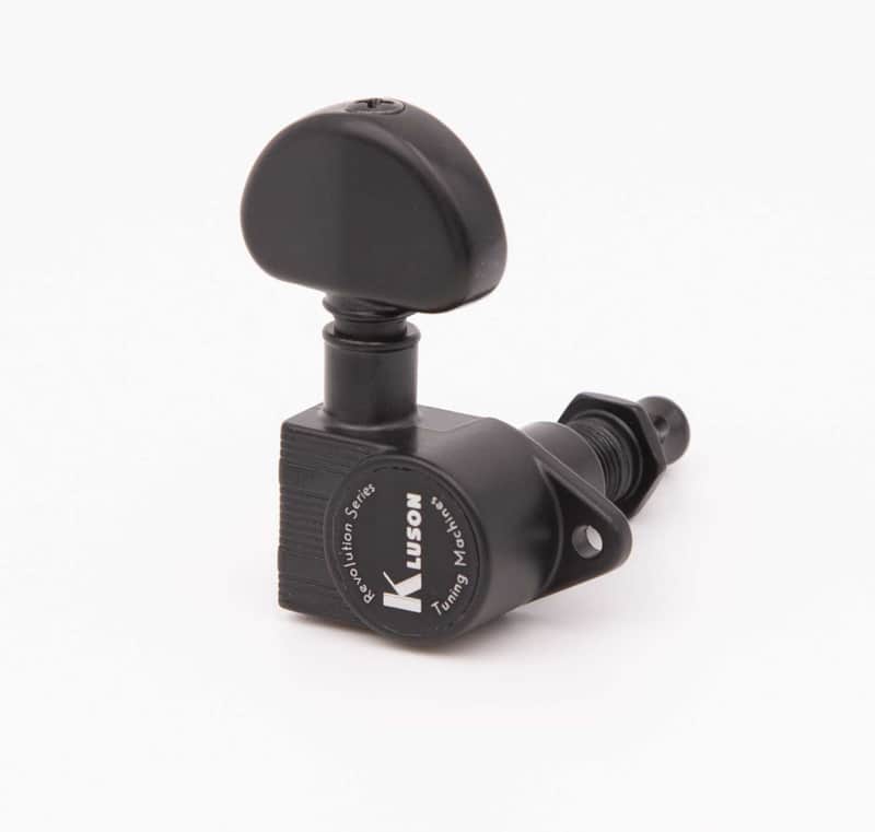 Kluson 3x3 Revolution E-Mount 90deg 20:1 ratio Tuners, Black image 1