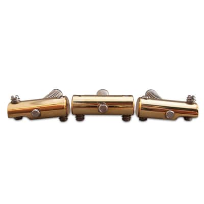Rutters 1953 Brass Saddles for Tele, Step-Notched, Non-Compensated Brass image 3