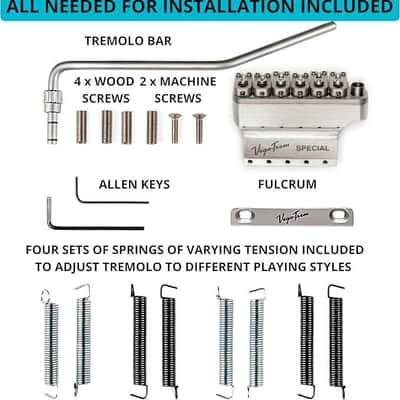 Vega-Trem VT1 Special 2-Points Stratocaster Guitar Tremolo Bridge For Strat No Mods Easy Installation (Satin, Right) image 4