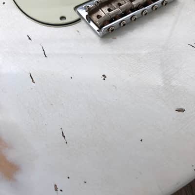 FRANCHIN Mercury guitar body Relic Aged Olympic White 100% Nitro Lacquer Cracks HSS Basswood Stratocaster-Strat-S-Style Made in Italy - Stock piece #23280826 image 6