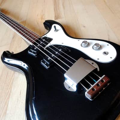 1970s Mosrite Firstman Vintage Electric Bass Guitar Black Mark I Japan Avenger image 6