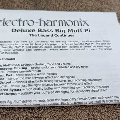 Electro-Harmonix Deluxe Bass Big Muff Pedal with Box and Paperwork image 6