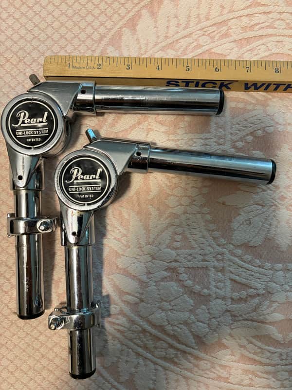 (2) Pair Pearl Uni-Lock Long Tom Holder Arms 4" x 4" Mounts - Free shipping image 1