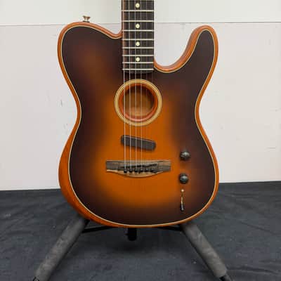 Used Fender American Acoustasonic Telecaster Acoustic Electric Guitar with Fender Gig Bag Sunburst 2019 image 8