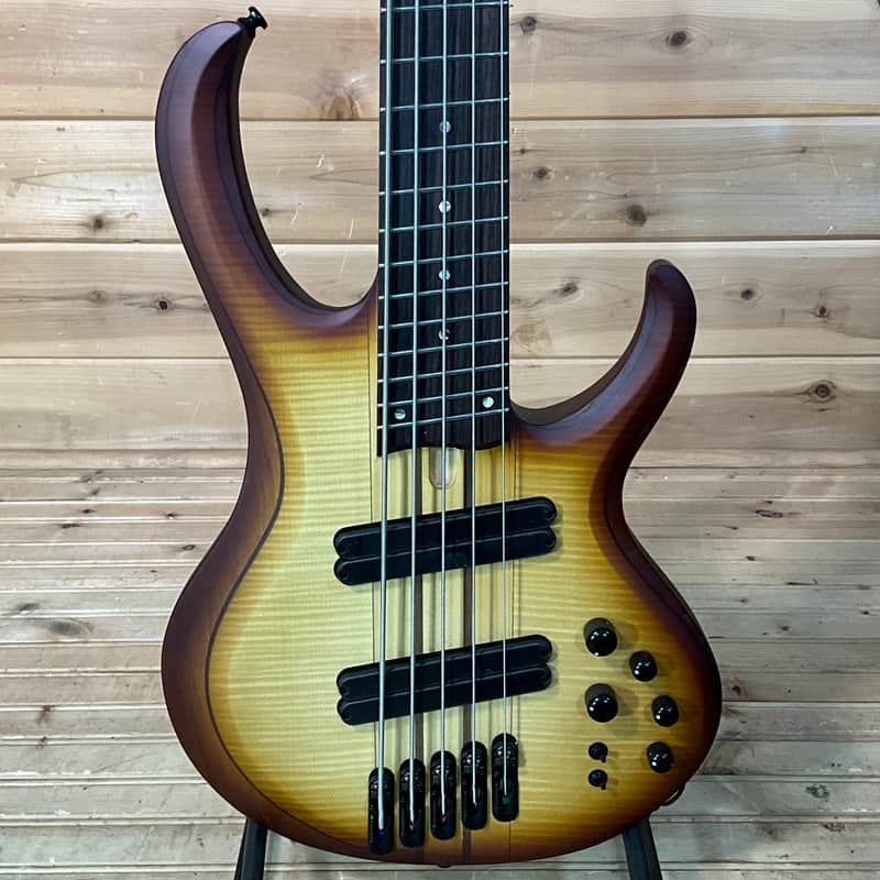 Ibanez BTB705LM 5-String Electric Bass - Natural Browned Burst Flat image 1